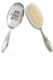 Baby haarborstel zilver 2 delig set