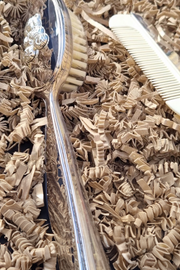 Baby haarborstel zilver 2 delig set