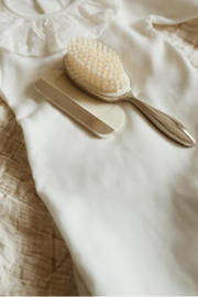 Baby haarborstel zilver 2 delig set