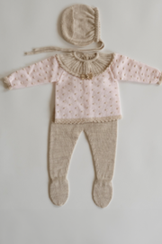 3 delig baby pakje roze/taupe